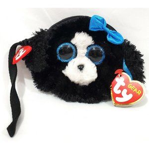 TRACEY THE DOG Ty Gear beanie baby boo Wristlet zipper change coin purse w/strap